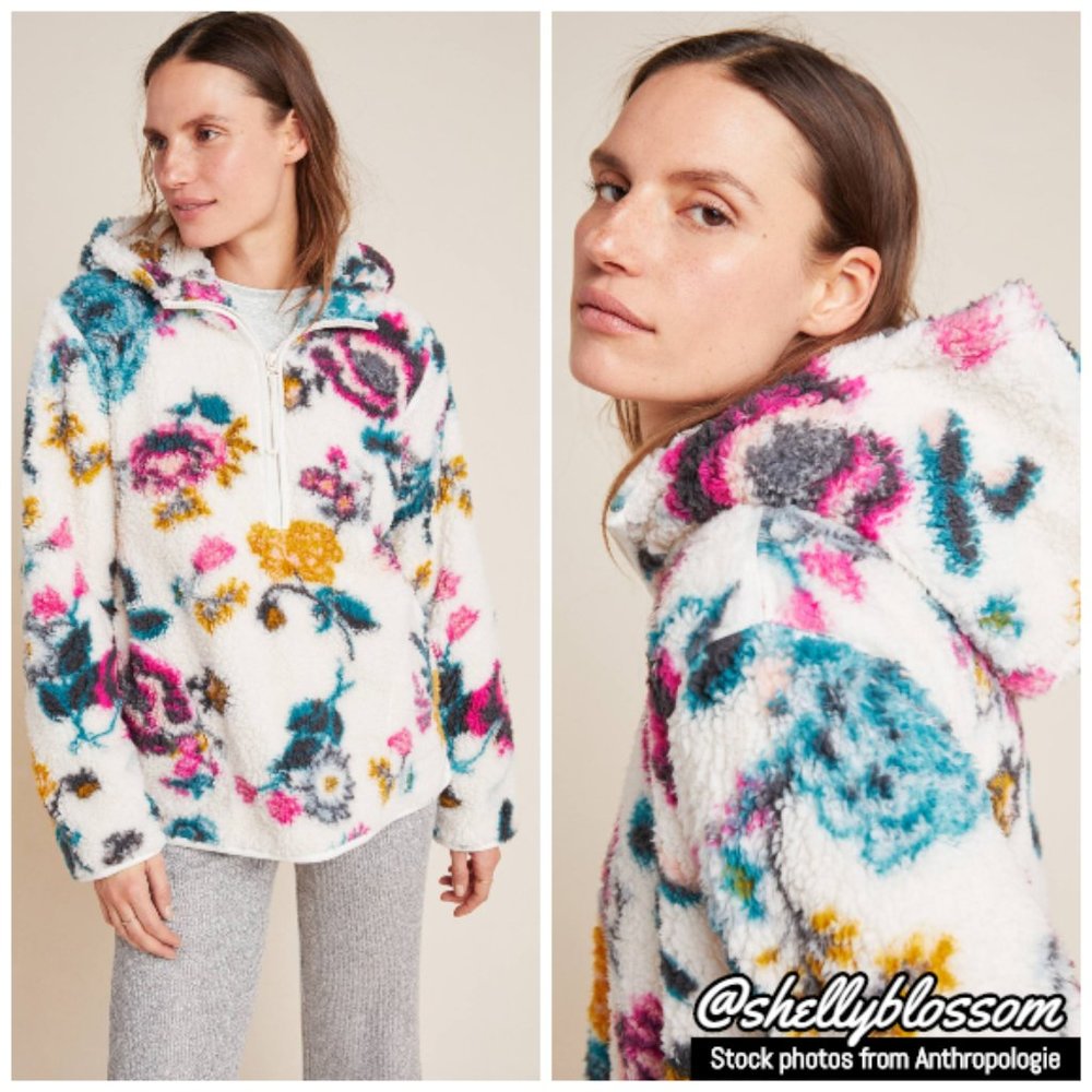 EUC Anthropologie Rosemarie Hooded Sherpa Jacket